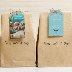 Breien haakwerk dank u Logo QR Cadeaulabel