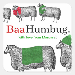 Breien haakwerk Kerstschaap pet deken sjaal Vierkante Sticker