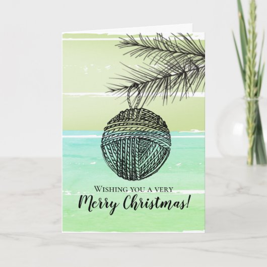 Breien haken garen gepersonaliseerde foto Kerstmis Feestdagen Kaart (Voorkant)