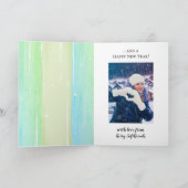 Breien haken garen gepersonaliseerde foto Kerstmis Feestdagen Kaart (Binnen)