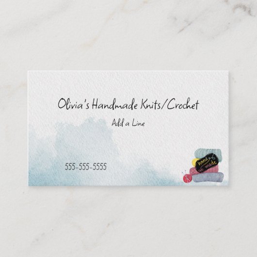 Breien/haken Handgemaakt Visitekaartje (Voorkant)