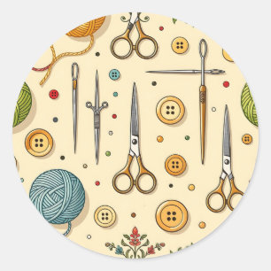 Breien Haken Naaigereedschap Patroon Ronde Sticker