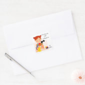 Breien Handgemaakt met Liefde Gepersonaliseerde St Vierkante Sticker (Envelop)