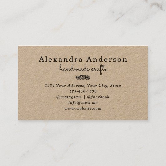 Breien Handgemaakte Naalden en Mesh Kraft Visitekaartje (Achterkant)