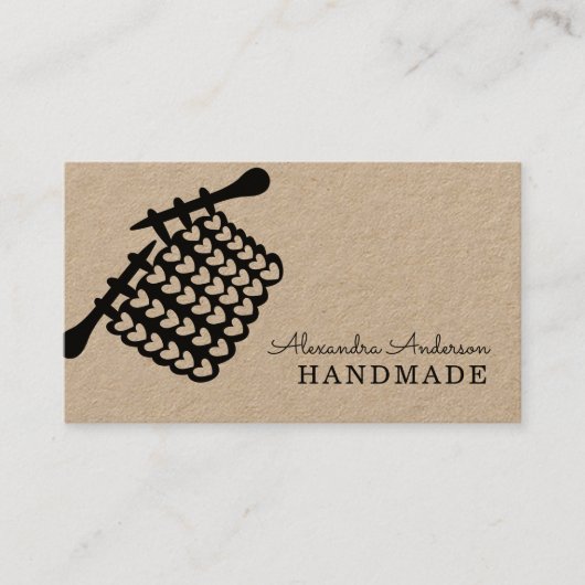 Breien Handgemaakte Naalden en Mesh Kraft Visitekaartje (Voorkant)