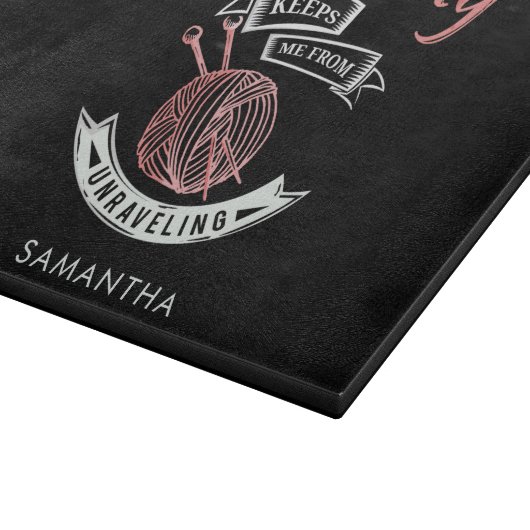 Breien Houdt Me Van Uitrafelen Persoonlijk Snijplank (Hoek)