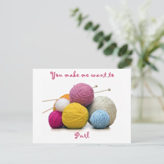 breien humor briefkaart (Staand voorkant)