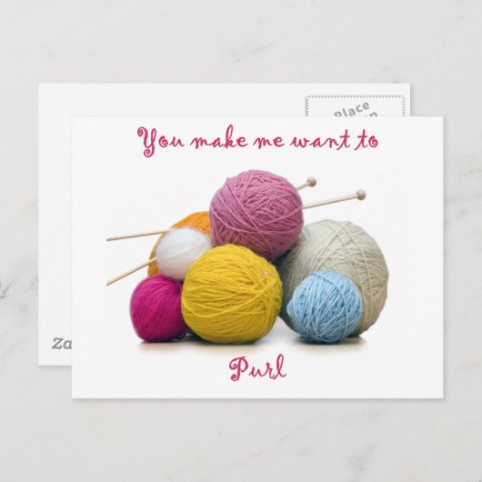 breien humor briefkaart (Voorkant / Achterkant)