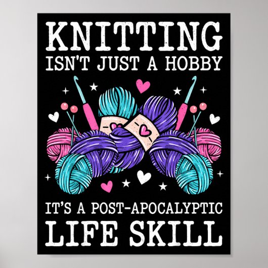 Breien is geen hobby, het is een post-apocalyptisc poster (Voorkant)