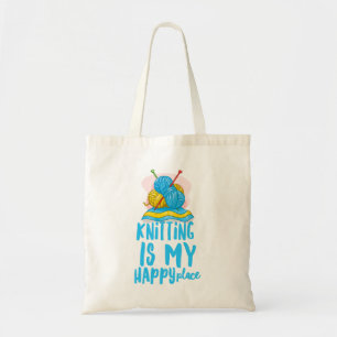 Breien is mijn geluksbudgettas tote bag