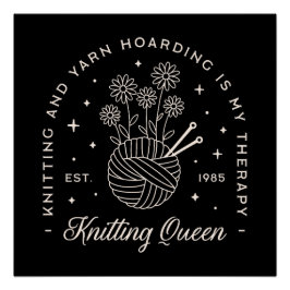 Breien is mijn therapie garen hamsteren hekserig z perfect poster