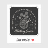 Breien is mijn therapie grappige garen hamsteren q sticker (Vel)