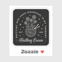 Breien is mijn therapie grappige garen hamsteren q sticker