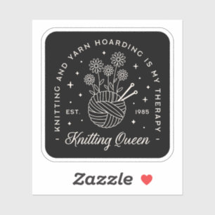 Breien is mijn therapie grappige garen hamsteren q sticker