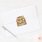 Breien Kat Stickers getiteld KNITTIN' KITTEN (Envelop)