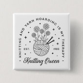 Breien koningin grappige garen hamster vierkante button 5,1 cm (Voorkant)