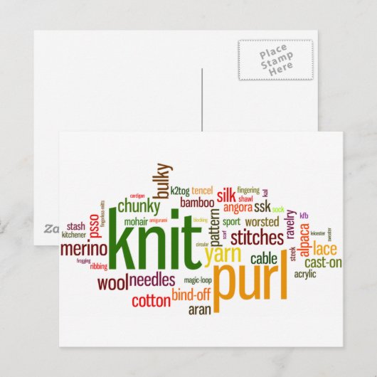 Breien Lexicon - woorden voor breiers! Brei op! Briefkaart (Voorkant / Achterkant)