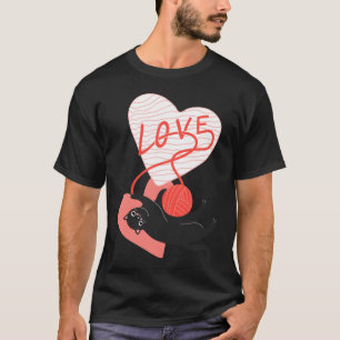 Breien Liefde Kat Voor Kat Liefhebbers familie T-shirt