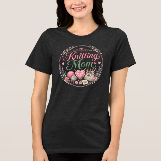 Breien Mama - Dames Tri-blend T-Shirt (Voorkant)