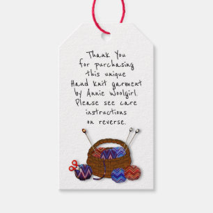 Breien mand garen kunst kledingstuk Label Cadeaulabel