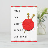 Breien met Kerstmis Feestdagenkaart (Staand voorkant)