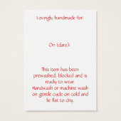 Breien met liefde breien Knitter's Hang Label Visitekaartjes (Achterkant)