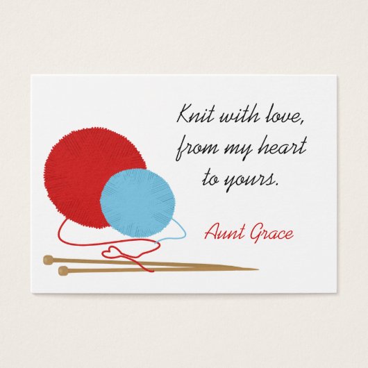 Breien met liefde breien Knitter's Hang Label Visitekaartjes (Voorkant)