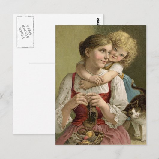  breien moeder Briefkaart (Voorkant / Achterkant)