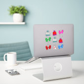 Breien Mutsjes Vorm Stickers Scrapbook (Laptop op bureau)
