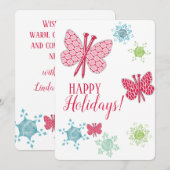 Breien naalden vlinders ambachten Kerstkaart (Voorkant / Achterkant)