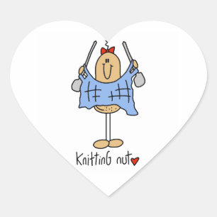 Breien Noten T-shirts en Cadeaus Hart Sticker