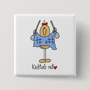 Breien Noten T-shirts en Cadeaus Vierkante Button 5,1 Cm