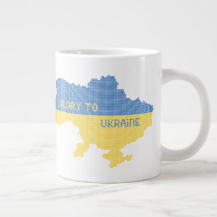 Breien Oekraïense staat kaart tekst Glorie naar Oe Grote Koffiekop