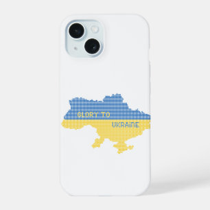 Breien Oekraïense staat kaart tekst Glorie naar Oe iPhone 15 Case