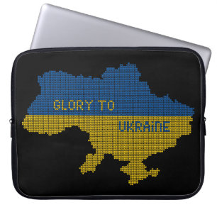 Breien Oekraïense staat kaart tekst Glorie naar Oe Laptop Sleeve