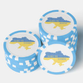 Breien Oekraïense staat kaart tekst Glorie naar Oe Poker Chips (Opstapeling)
