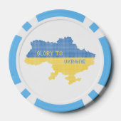 Breien Oekraïense staat kaart tekst Glorie naar Oe Poker Chips (Achterkant)