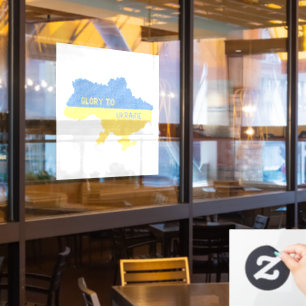 Breien Oekraïense staat kaart tekst Glorie naar Oe Raamsticker