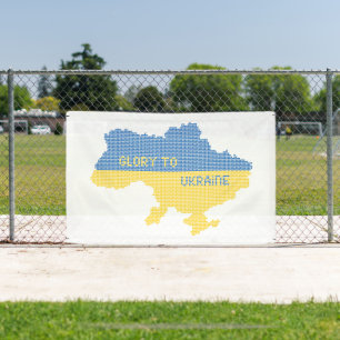 Breien Oekraïense staat kaart tekst Glorie naar Oe Spandoek