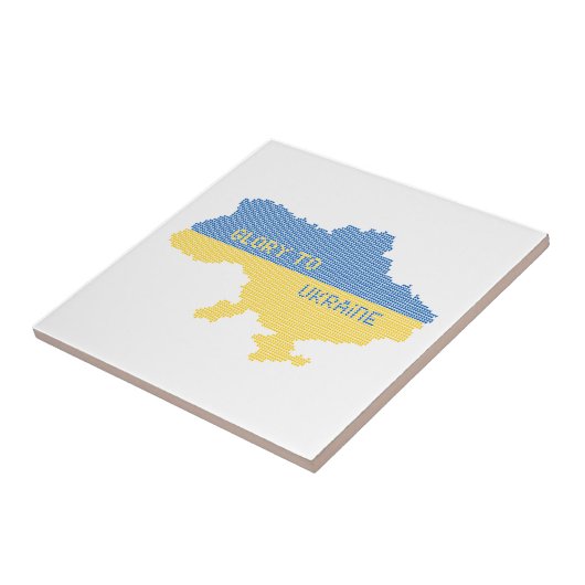 Breien Oekraïense staat kaart tekst Glorie naar Oe Tegeltje (Zijkant)