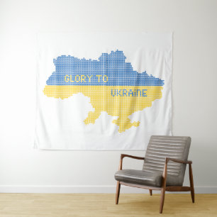 Breien Oekraïense staat kaart tekst Glorie naar Oe Wandkleed