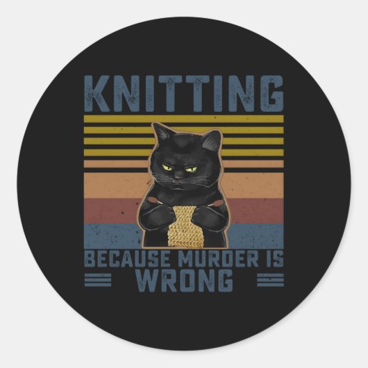 Breien omdat is verkeerd breien breien ronde sticker (Voorkant)