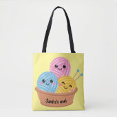 Breien opbergtas Garen wol houder breiers Tote Bag (Voorkant)