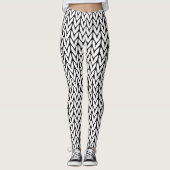 Breien Patroon Zwart-wit Decor op Leggings (Voorkant)