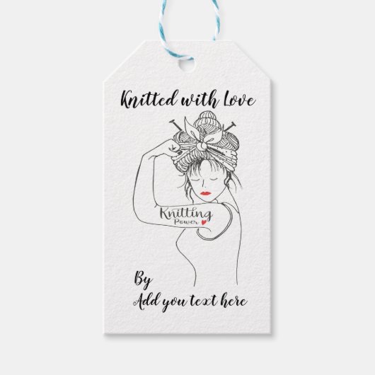 Breien Power aangepaste Gift labels Cadeaulabel (Voorkant)