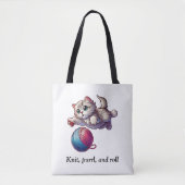 Breien, purrl en roll tote bag (Voorkant)