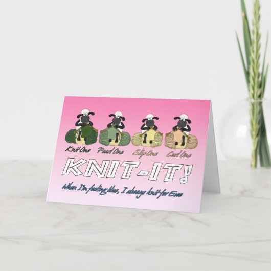 breien schaap wenskaart - als ik me bl voel kaart (Voorkant)