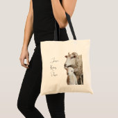 Breien Schapen Lam Custom Projecttas Tote Bag (Voorkant (product))