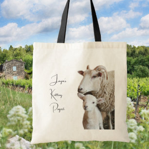 Breien Schapen Lam Custom Projecttas Tote Bag