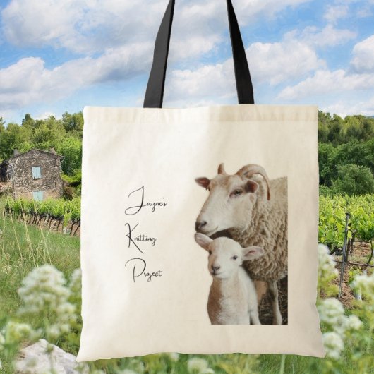 Breien Schapen Lam Custom Projecttas Tote Bag